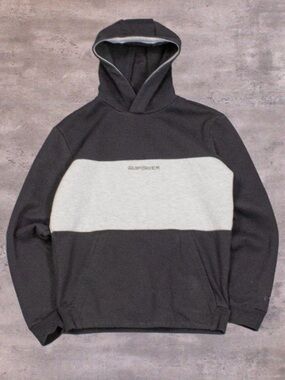 Y2K's 00's Quicksilver Two Tone‎ Colorblock Y2K Surf Streetwear Boxy Grey Hoodie